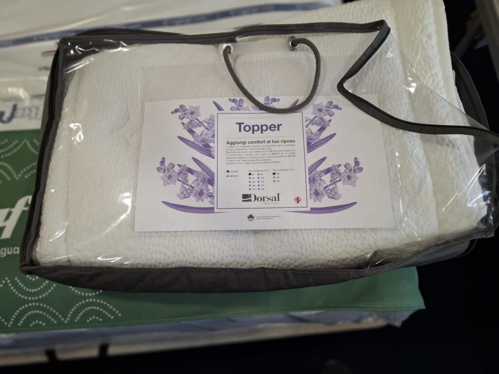 Topper Dorsal in cotone e memory disponibile nello showroom di Francavilla Fontana